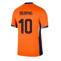 Camisa de Futebol Holanda Memphis Depay #10 Equipamento Principal Europeu 2024 Manga Curta